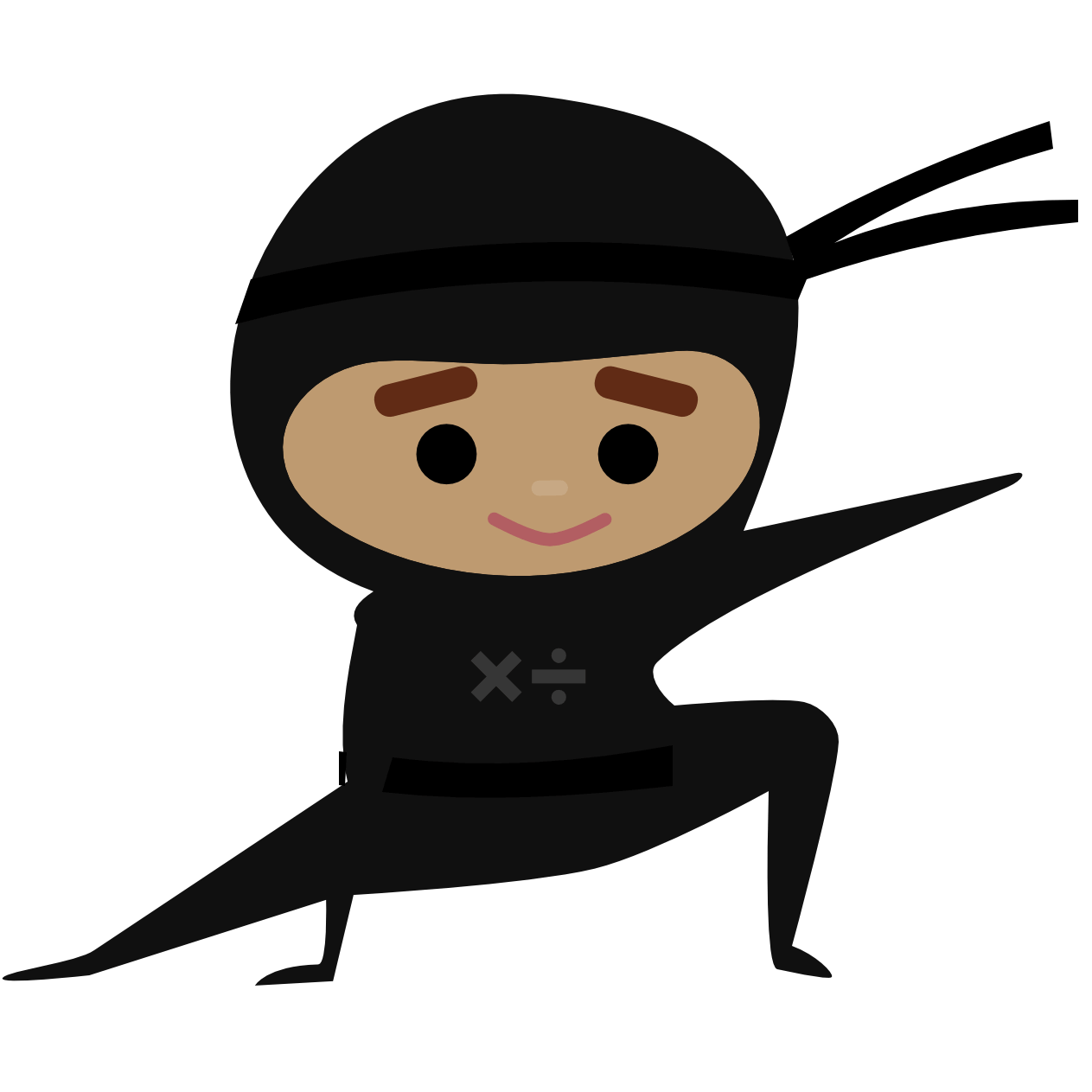 ninja wearing black belt